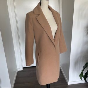 SOLD Structured Camel Coat sz Small - Thick Wool
